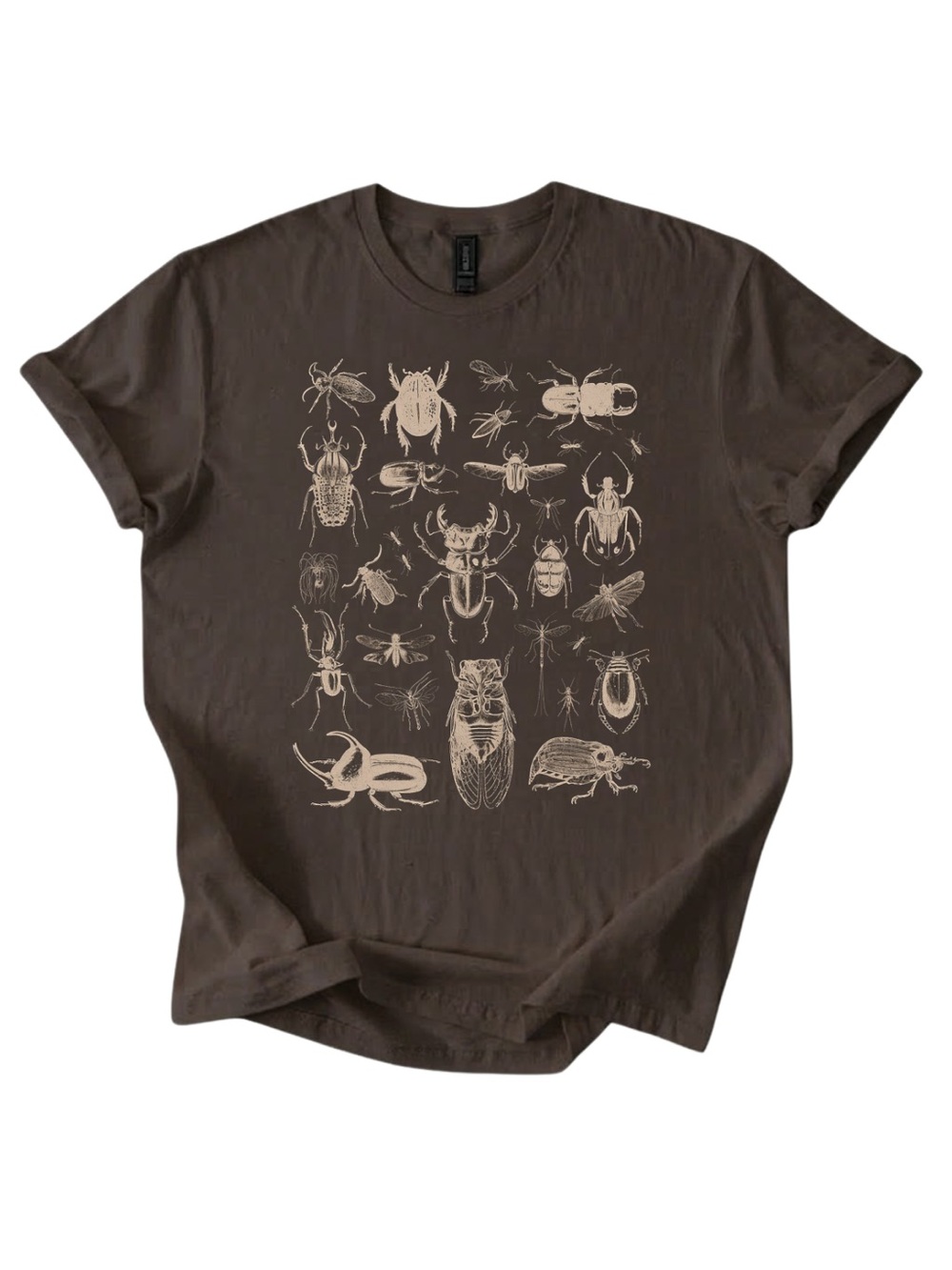 Gildan Brown Insect Print Crewneck T-Shirt